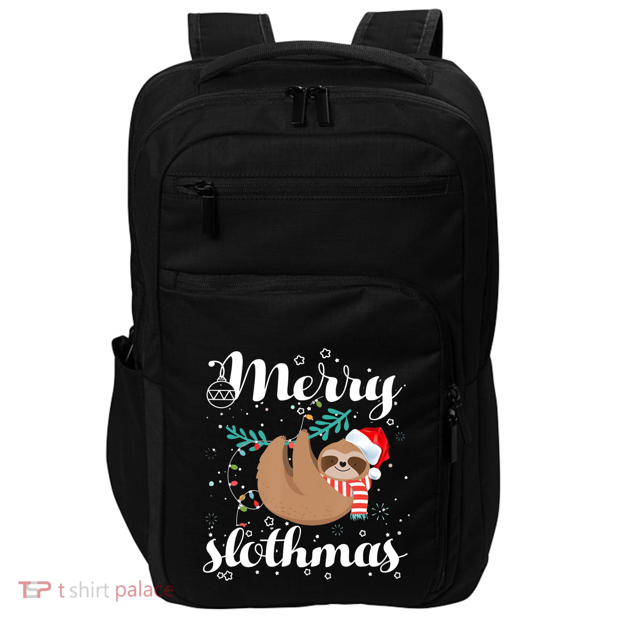 Merry Slothmas Christmas Pajama Sloth Lovers Gift Impact Tech Backpack