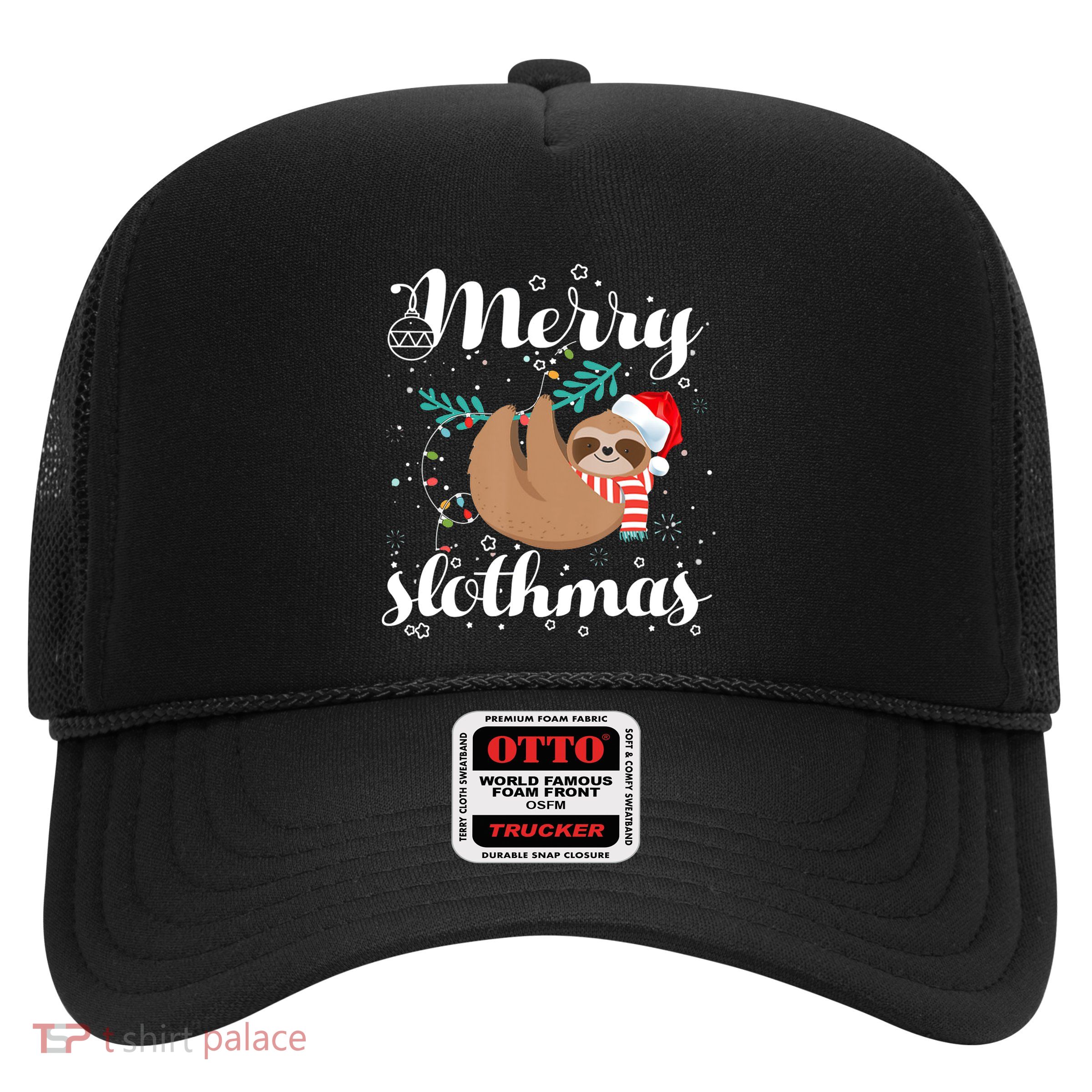 Merry Slothmas Christmas Pajama Sloth Lovers Gift Trucker Hat