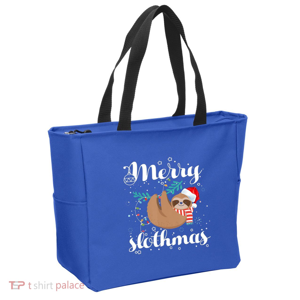 Merry Slothmas Christmas Pajama Sloth Lovers Gift Zip Tote Bag
