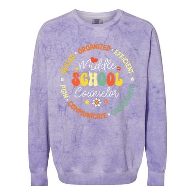 Middle School Counselor Back To School For Teacher Colorblast Crewneck Sweatshirt