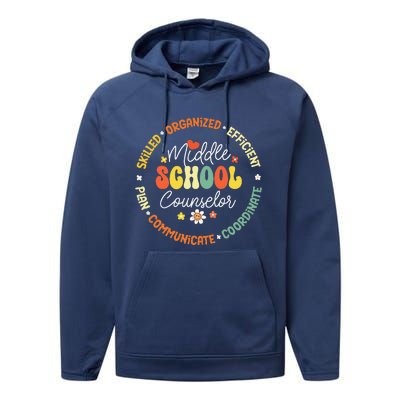 Middle School Counselor Back To School For Teacher Performance Fleece Hoodie