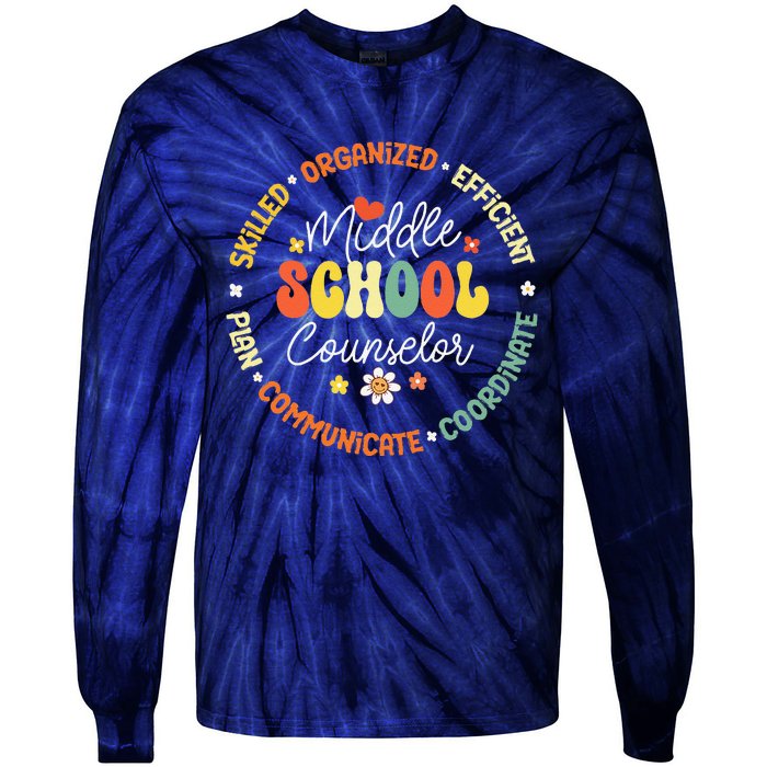 Middle School Counselor Back To School For Teacher Tie-Dye Long Sleeve Shirt