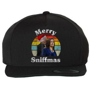 Merry Sniffmas Christmas Anti Biden Ugly Christmas Sweater Wool Snapback Cap