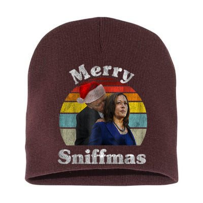 Merry Sniffmas Christmas Anti Biden Ugly Christmas Sweater Short Acrylic Beanie