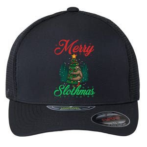 Merry Slothmas Christmas Sloth Lover Great Gift Flexfit Unipanel Trucker Cap