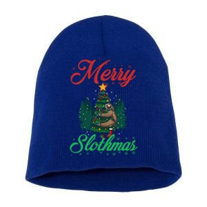 Merry Slothmas Christmas Sloth Lover Great Gift Short Acrylic Beanie