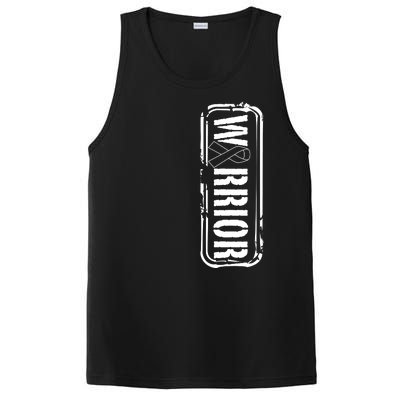 Melanoma Skin Cancer Awareness Military Warrior Ribbon PosiCharge Competitor Tank