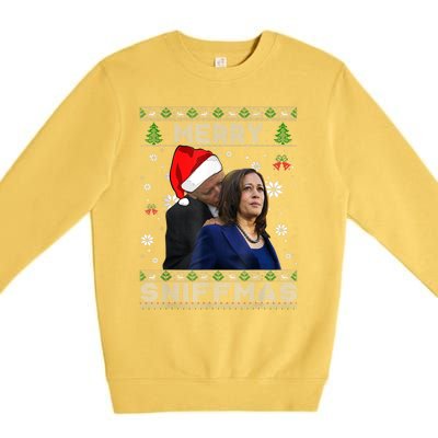 Merry Sniffmas Christmas Anti Biden Ugly Christmas Sweater Premium Crewneck Sweatshirt