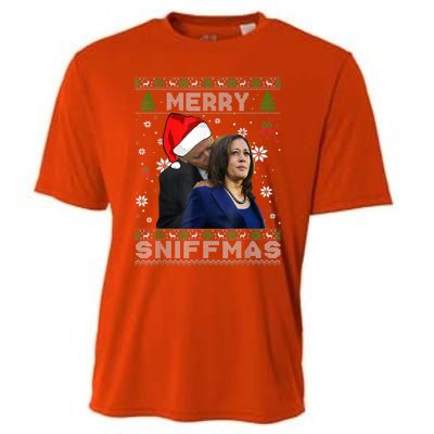 Merry Sniffmas Christmas Anti Biden Ugly Christmas Sweater Cooling Performance Crew T-Shirt