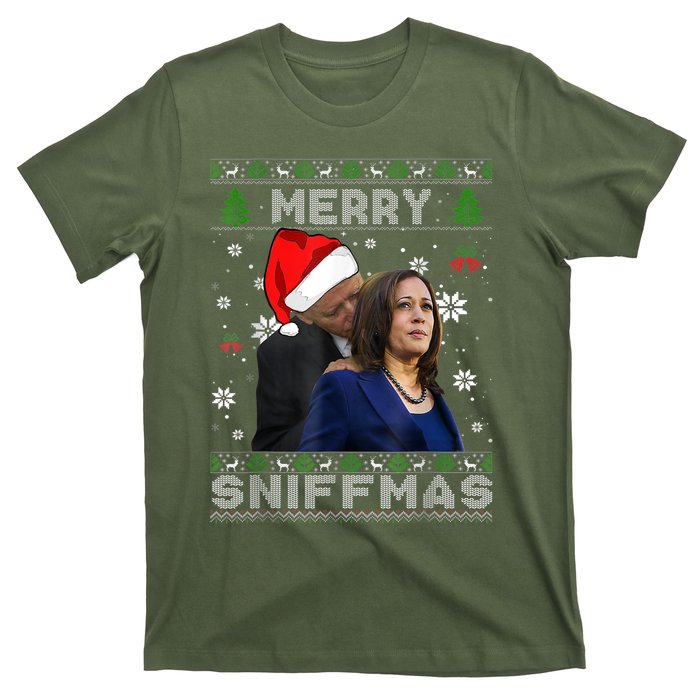 Merry Sniffmas Christmas Anti Biden Ugly Christmas Sweater T-Shirt