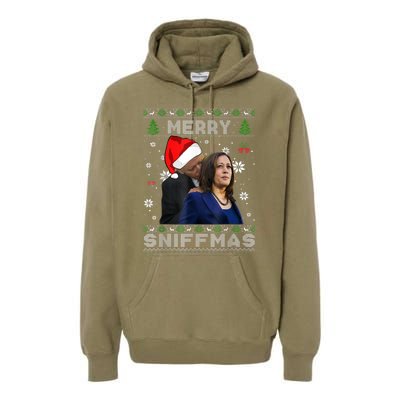 Merry Sniffmas Christmas Anti Biden Ugly Christmas Sweater Premium Hoodie