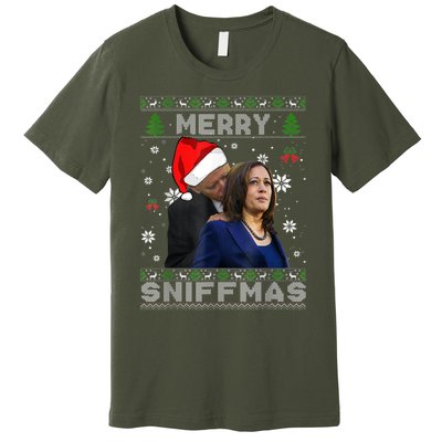 Merry Sniffmas Christmas Anti Biden Ugly Christmas Sweater Premium T-Shirt