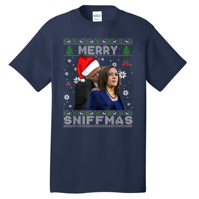 Merry Sniffmas Christmas Anti Biden Ugly Christmas Sweater Tall T-Shirt