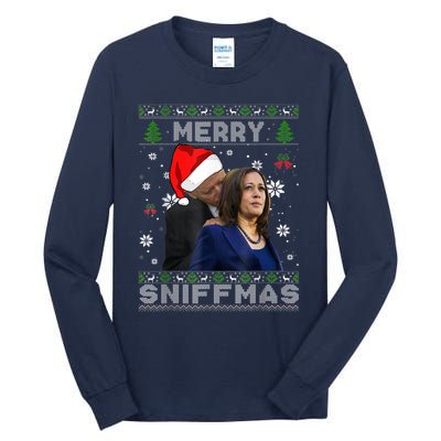 Merry Sniffmas Christmas Anti Biden Ugly Christmas Sweater Tall Long Sleeve T-Shirt