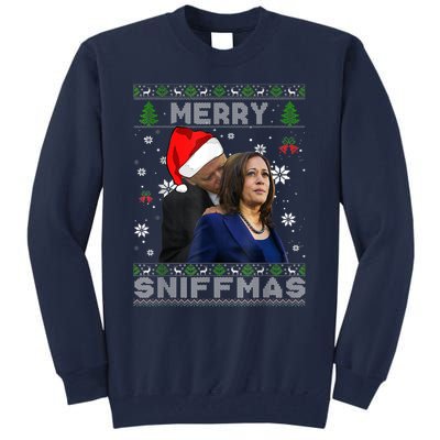 Merry Sniffmas Christmas Anti Biden Ugly Christmas Sweater Tall Sweatshirt