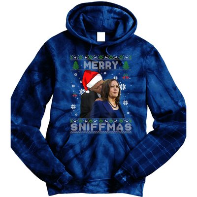 Merry Sniffmas Christmas Anti Biden Ugly Christmas Sweater Tie Dye Hoodie