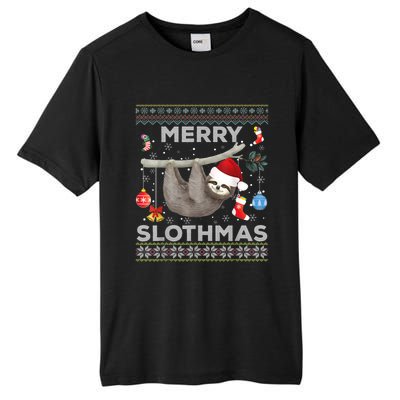 Merry Slothmas Christmas Sloth Lover Ugly Sweater Cute Gift Tall Fusion ChromaSoft Performance T-Shirt