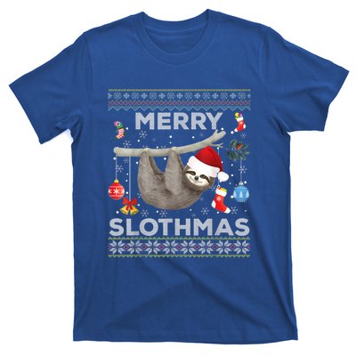 Merry Slothmas Christmas Sloth Lover Ugly Sweater Cute Gift T-Shirt