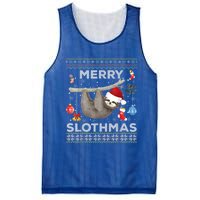 Merry Slothmas Christmas Sloth Lover Ugly Sweater Cute Gift Mesh Reversible Basketball Jersey Tank