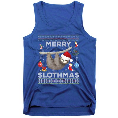 Merry Slothmas Christmas Sloth Lover Ugly Sweater Cute Gift Tank Top