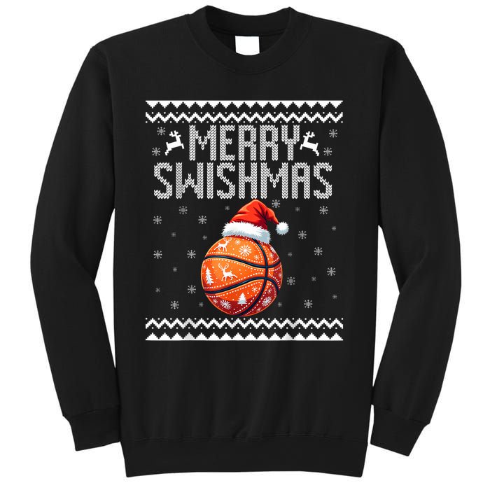 Merry Swishmas Christmas Basketball Ugly Sweater Sweatshirt