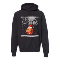 Merry Swishmas Christmas Basketball Ugly Sweater Premium Hoodie