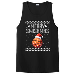 Merry Swishmas Christmas Basketball Ugly Sweater PosiCharge Competitor Tank