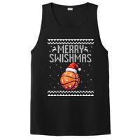 Merry Swishmas Christmas Basketball Ugly Sweater PosiCharge Competitor Tank