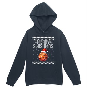 Merry Swishmas Christmas Basketball Ugly Sweater Urban Pullover Hoodie