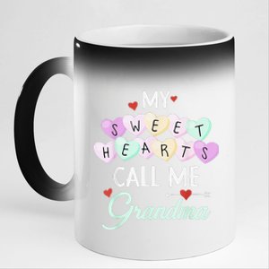 My Sweethearts Call Me Grandma Valentine's Day Gifts 11oz Black Color Changing Mug