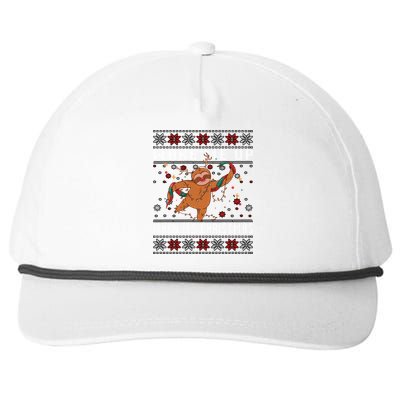 Merry Slothmas Christmas Pyjamas For Sloth Lovers Gift Snapback Five-Panel Rope Hat