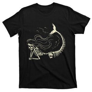 Mermaid Skeleton Cute Halloween Costume Women T-Shirt