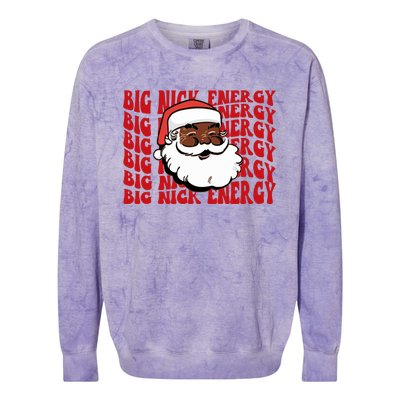 Melanin S Claus Big Nick Energy Matching Family Costume Gift Colorblast Crewneck Sweatshirt