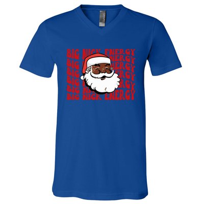 Melanin S Claus Big Nick Energy Matching Family Costume Gift V-Neck T-Shirt