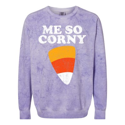 Me So Corny Halloween Funny Candy Corn Retro 80s Costume Colorblast Crewneck Sweatshirt