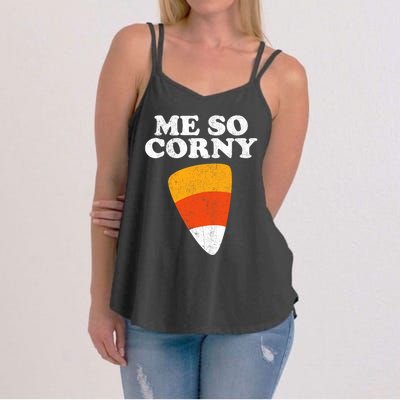 Me So Corny Halloween Funny Candy Corn Retro 80s Costume Women's Strappy Tank