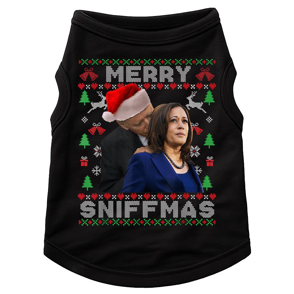 Merry Sniffmas Christmas Anti Biden Ugly Xmas Family Pajamas Doggie Tank