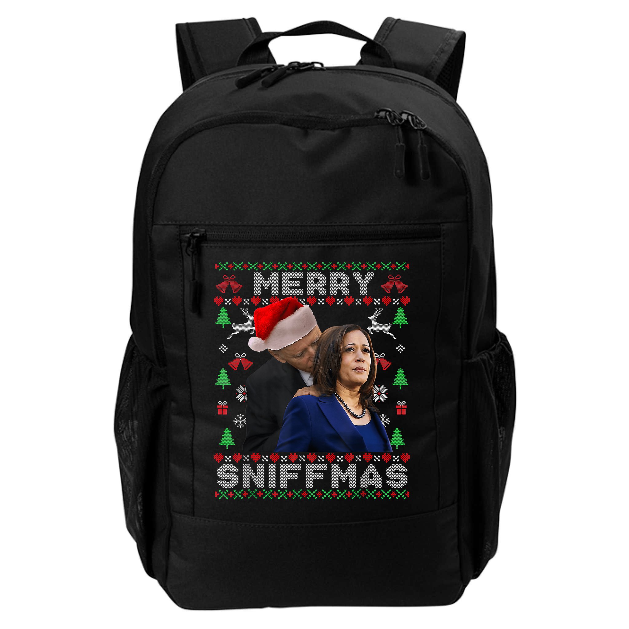 Merry Sniffmas Christmas Anti Biden Ugly Xmas Family Pajamas Backpack