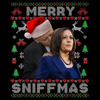 Merry Sniffmas Christmas Anti Biden Ugly Xmas Family Pajamas Backpack
