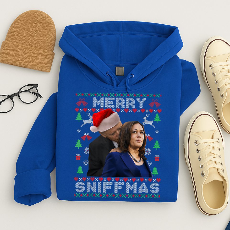 Merry Sniffmas Christmas Anti Biden Ugly Xmas Family Pajamas Hoodie