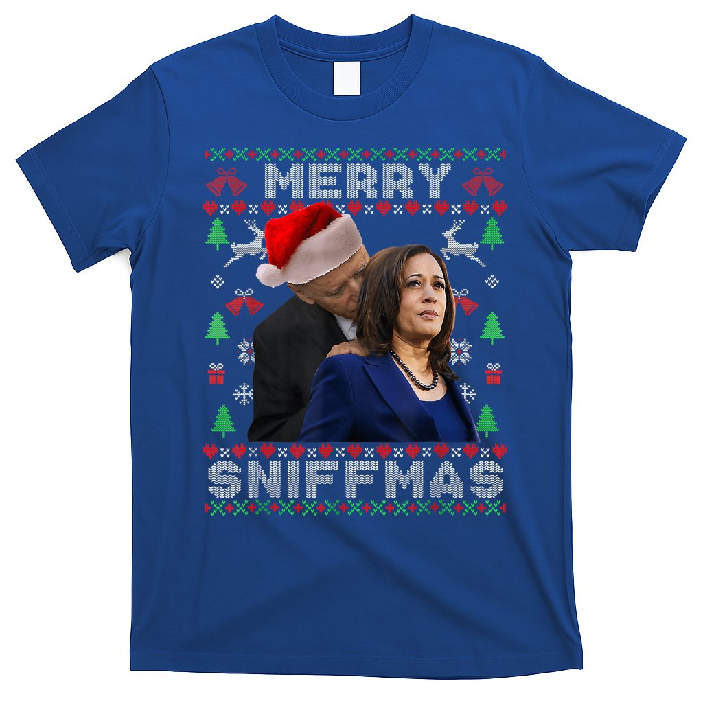 Merry Sniffmas Christmas Anti Biden Ugly Xmas Family Pajamas T-Shirt