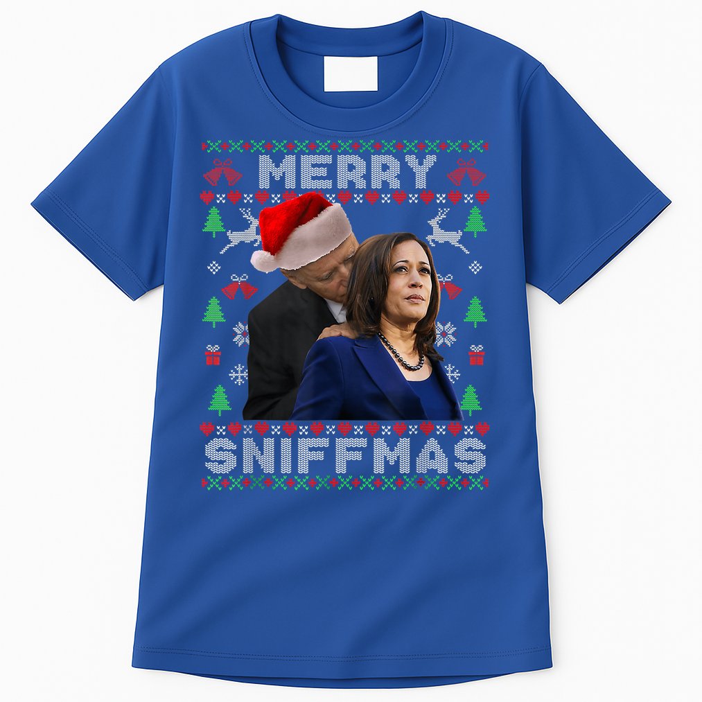 Merry Sniffmas Christmas Anti Biden Ugly Xmas Family Pajamas Tall T-Shirt