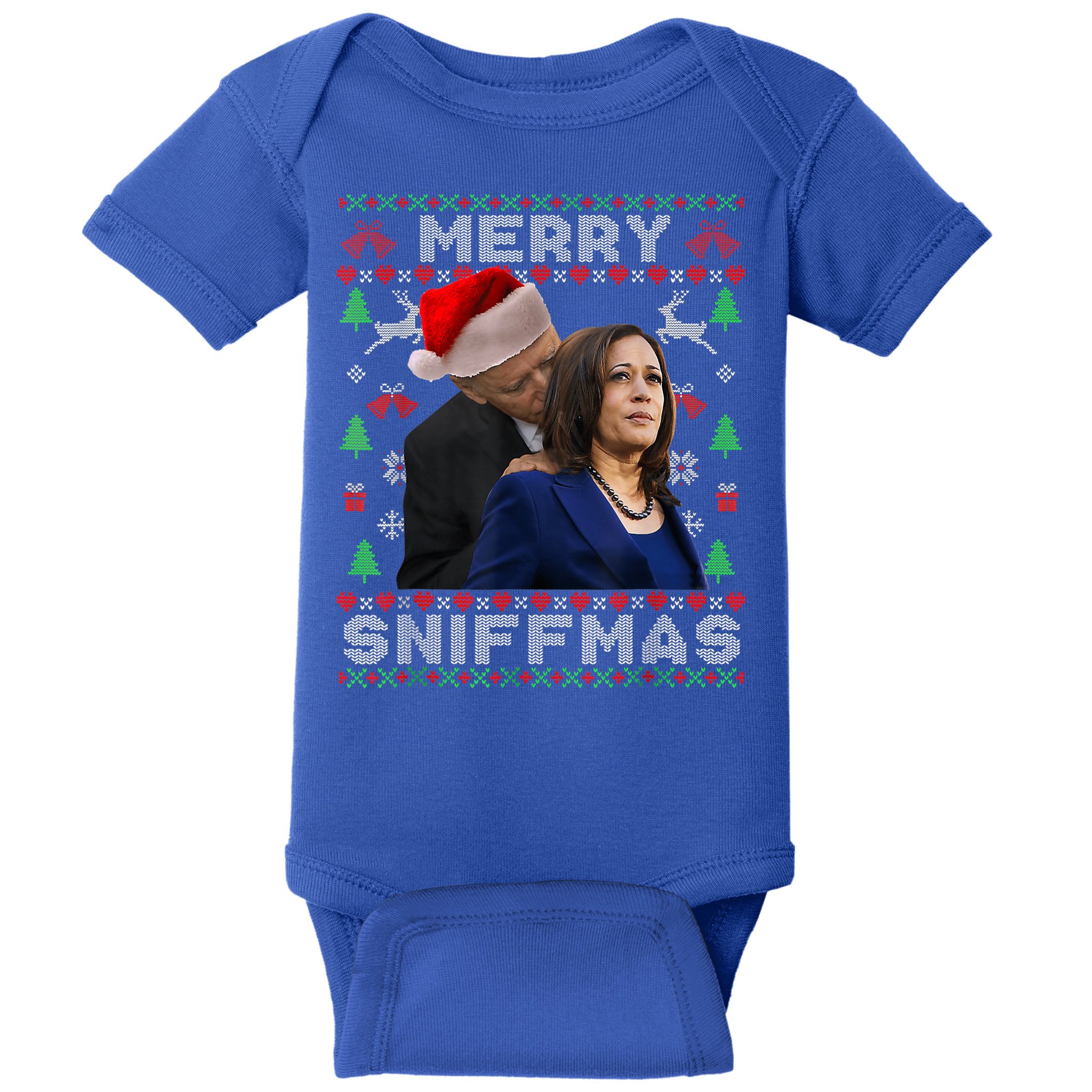 Merry Sniffmas Christmas Anti Biden Ugly Xmas Family Pajamas Baby Bodysuit