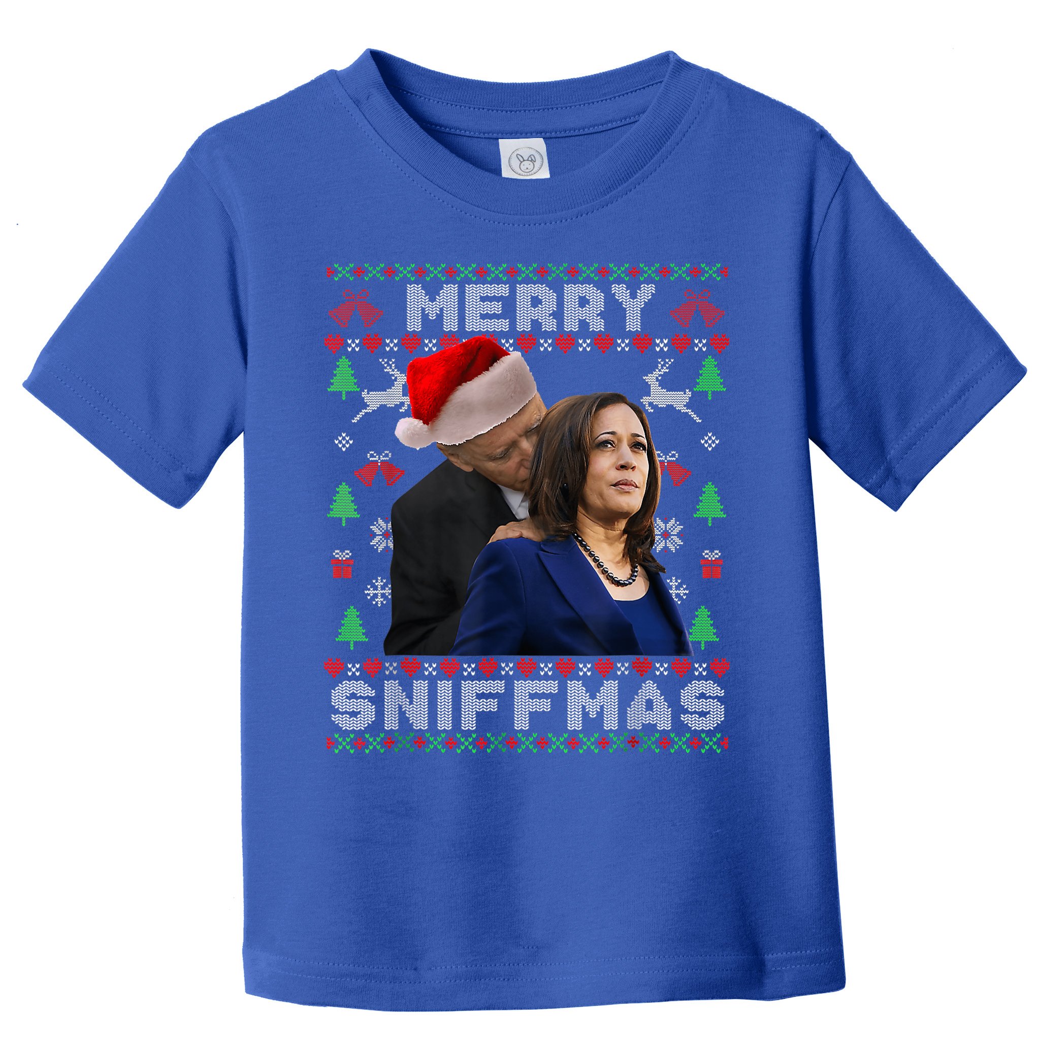Merry Sniffmas Christmas Anti Biden Ugly Xmas Family Pajamas Toddler T-Shirt