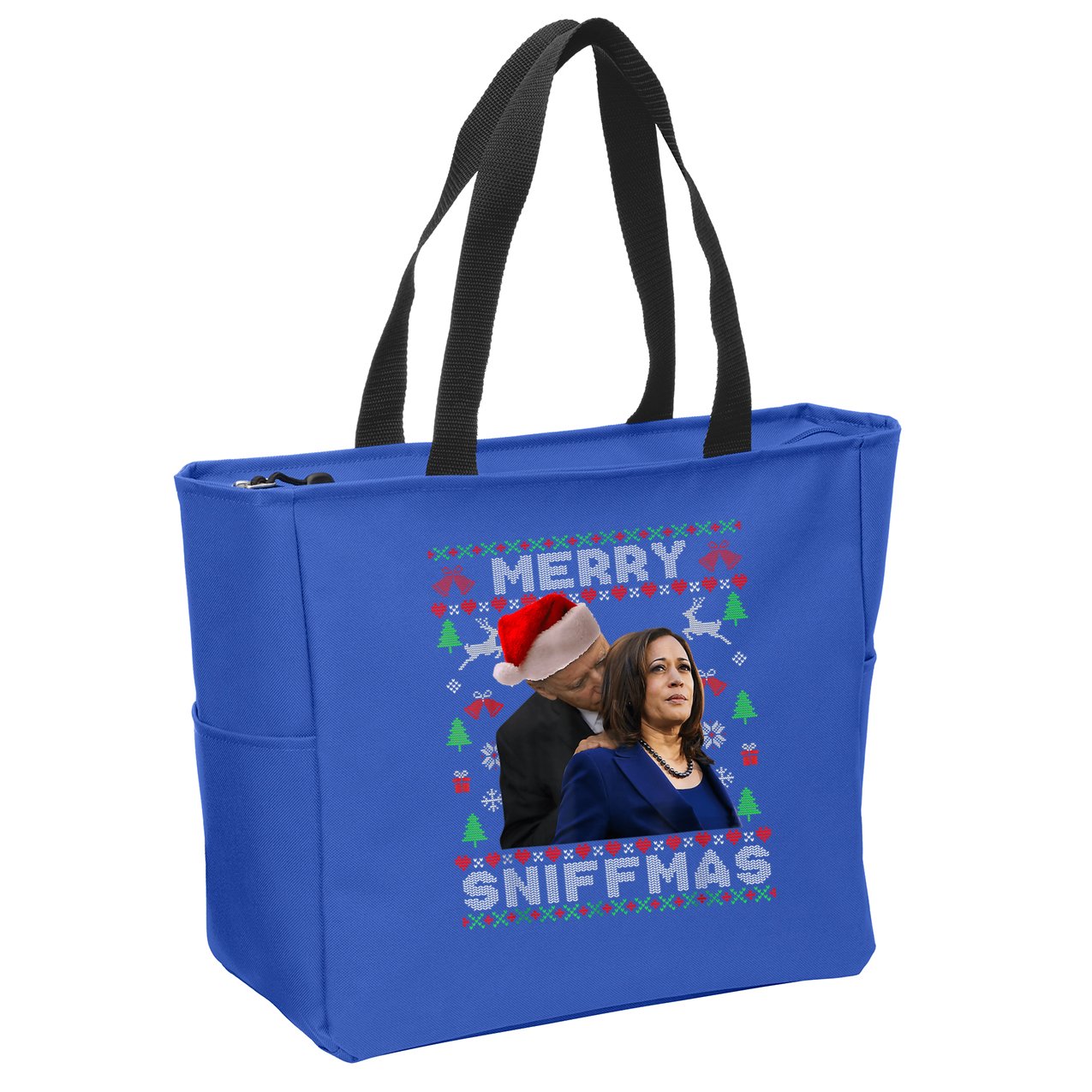 Merry Sniffmas Christmas Anti Biden Ugly Xmas Family Pajamas Zip Tote Bag