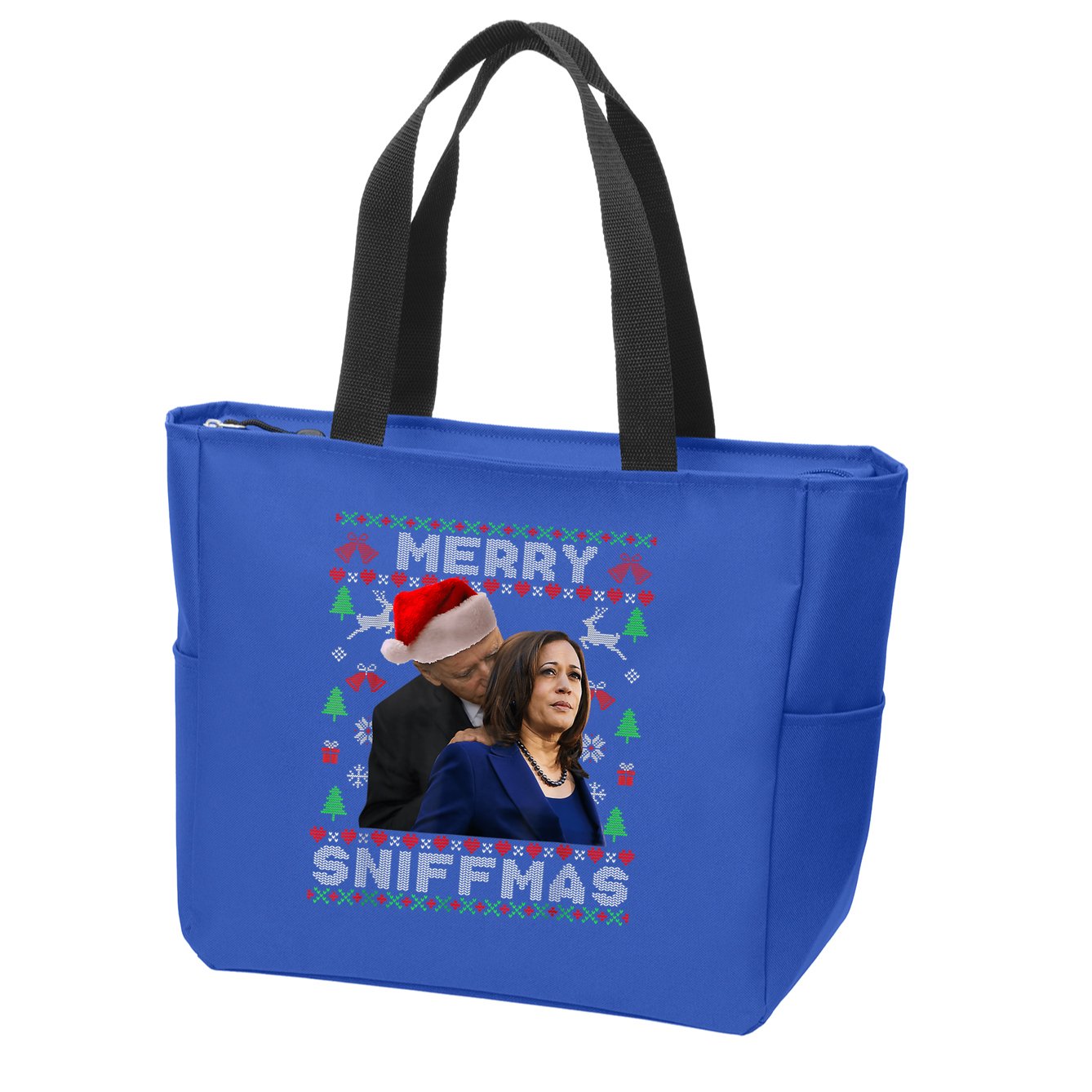 Merry Sniffmas Christmas Anti Biden Ugly Xmas Family Pajamas Zip Tote Bag