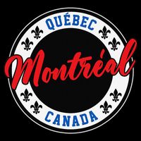 Montreal Script Circle Fleur De Lys Red Text Baby Bodysuit