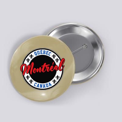 Montreal Script Circle Fleur De Lys Red Text Button