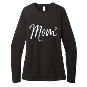 Mom Squared Cute Twin Mom Second Announcet Mom^2 Gift Womens CVC Long Sleeve Shirt