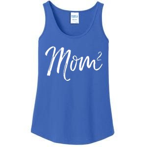 Mom Squared Cute Twin Mom Second Announcet Mom^2 Gift Ladies Essential Tank